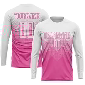 Sublimation White Pink Uniform Custom Jersey Soccer