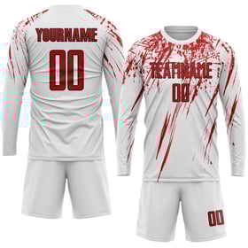 White Red-Black Jersey Uniform Sublimation Soccer Custom