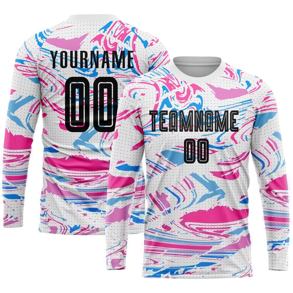 Uniform Figure Sublimation Soccer Jersey Black-Pink Custom