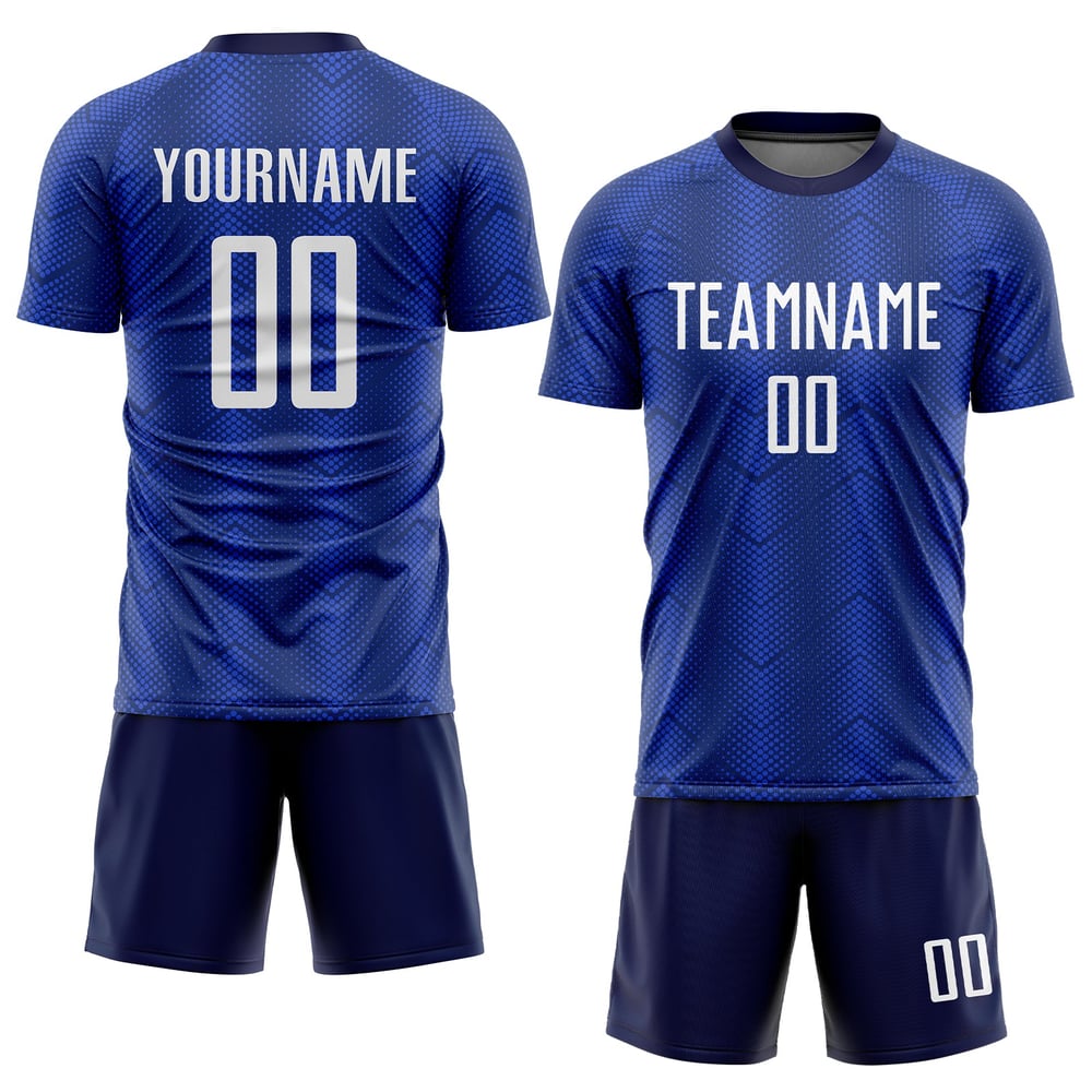Uniform Soccer Royal Custom Vit-Marinblå Sublimeringströja
