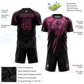 Custom Jersey Uniform Soccer Sublimation Black Pink