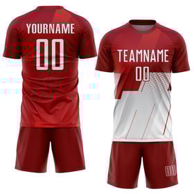 Maillot de football personnalisé à sublimation rouge et blanc