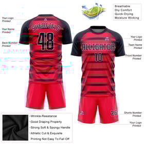 Jersey Custom Sublimation Red Soccer Uniform Navy-White