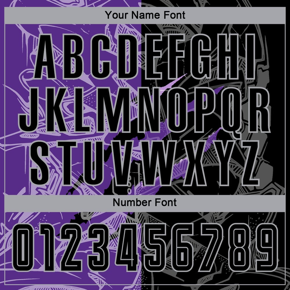 Sublimation Graffiti Jersey Black Pattern Purple-Gray Uniform Soccer Custom Scratch