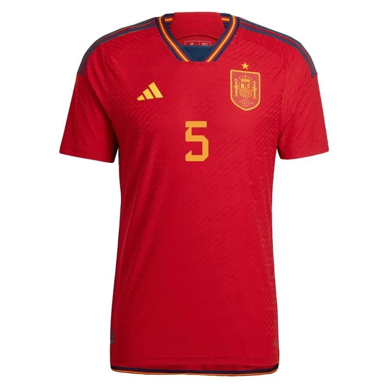 Sergio Busquets #5 Spanien Heimtrikot Weltmeisterschaft 2022