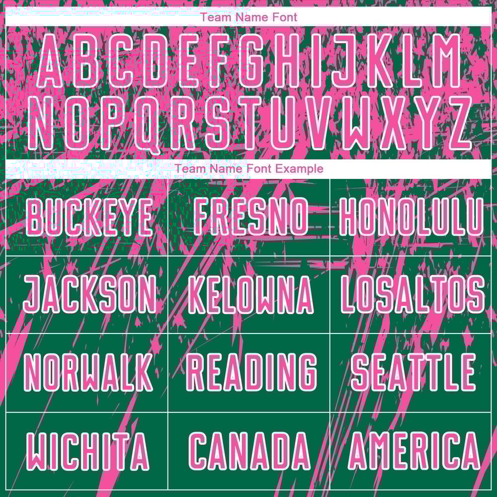 Custom Kelly Green Soccer Uniform Jersey Sublimation Pink-White