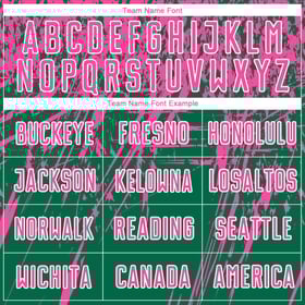 Custom Kelly Green Soccer Uniform Jersey Sublimation Pink-White