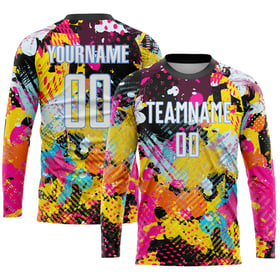 Custom Blue White-Light Sublimation Graffiti Jersey Soccer Uniform Pattern