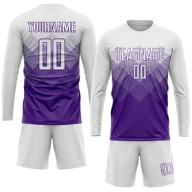 Uniform Sublimation Jersey Purple White Soccer Custom