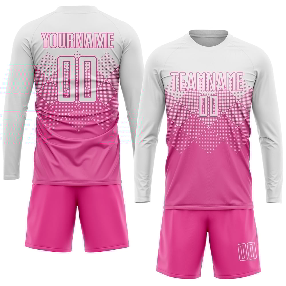 Sublimation White Pink Uniform Custom Jersey Soccer