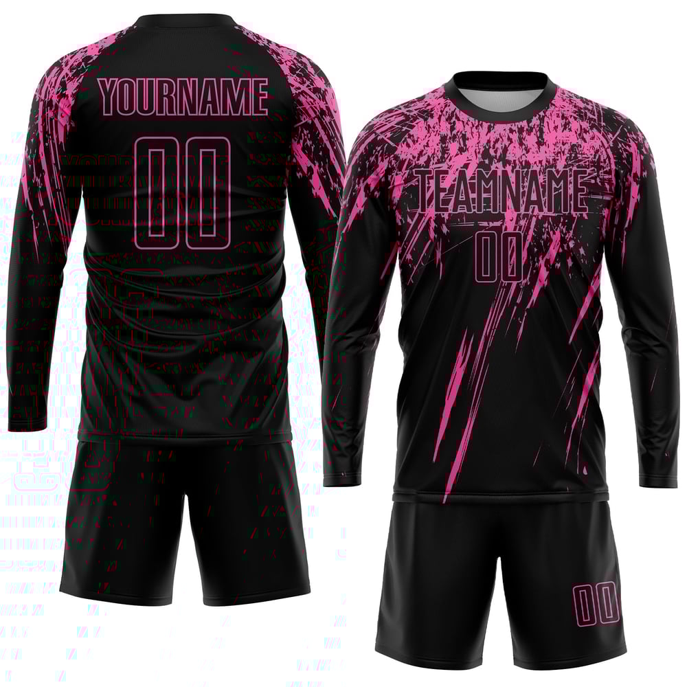 Custom Jersey Uniform Soccer Sublimation Black Pink