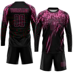 Custom Jersey Uniform Soccer Sublimation Black Pink