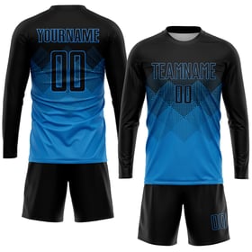 Jersey Sublimation Soccer Custom Uniform Black Blue