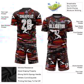 Sublimation Custom Jersey Soccer White-Red Figure Uniform