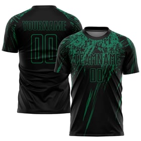 Kelly Jersey Sublimation Soccer Uniform Green Black Custom