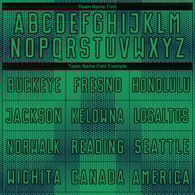 Custom Black Sublimation Green Uniform Jersey Kelly Shapes Soccer Geometric