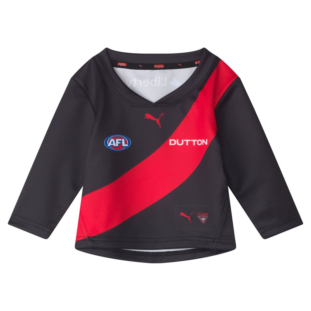 Kid's Essendon Bombers 2025 Home Long Sleeve Guernsey