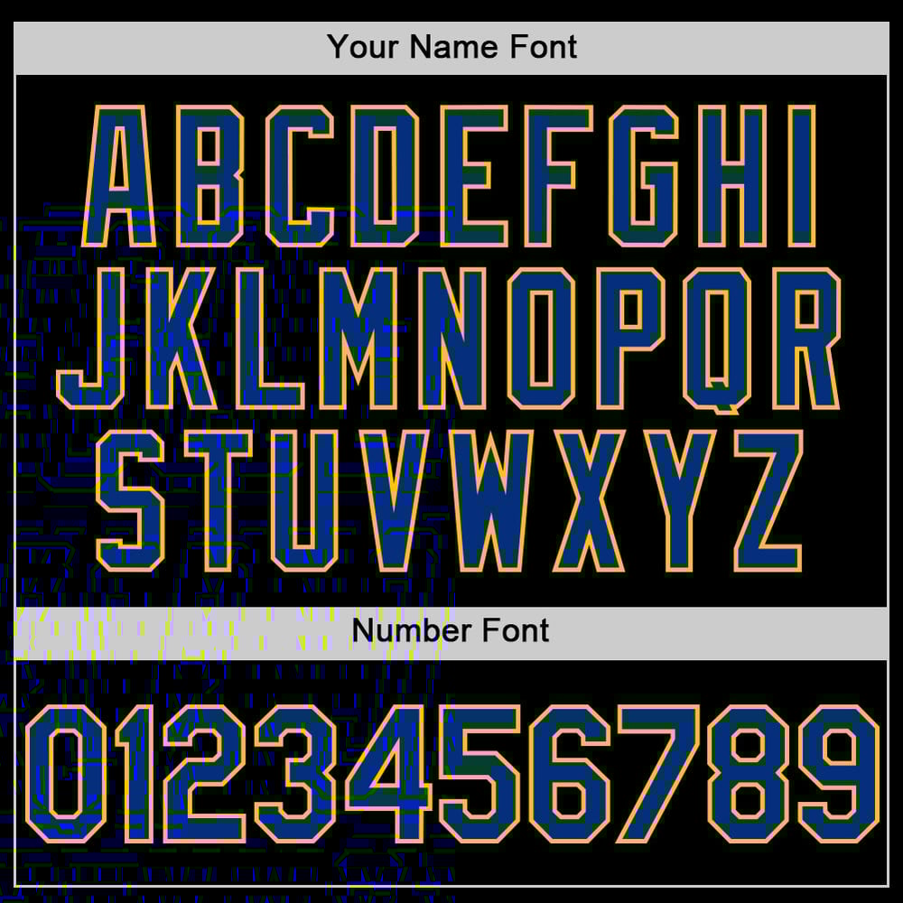 Royal-Yellow Custom Baseball Authentic Black Jersey Sleeveless