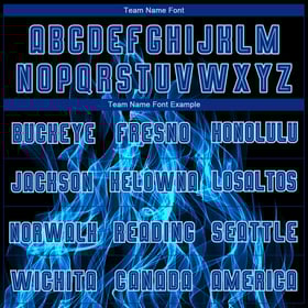 Royal-Light Black Blue Custom Soccer Sublimation Flame Uniform Jersey