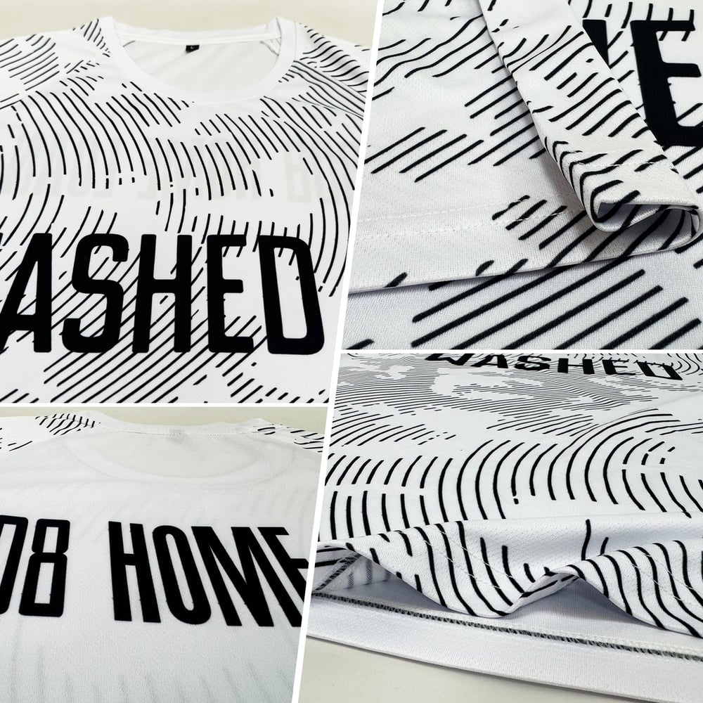 Custom Black Jersey Sublimation Uniform Soccer White