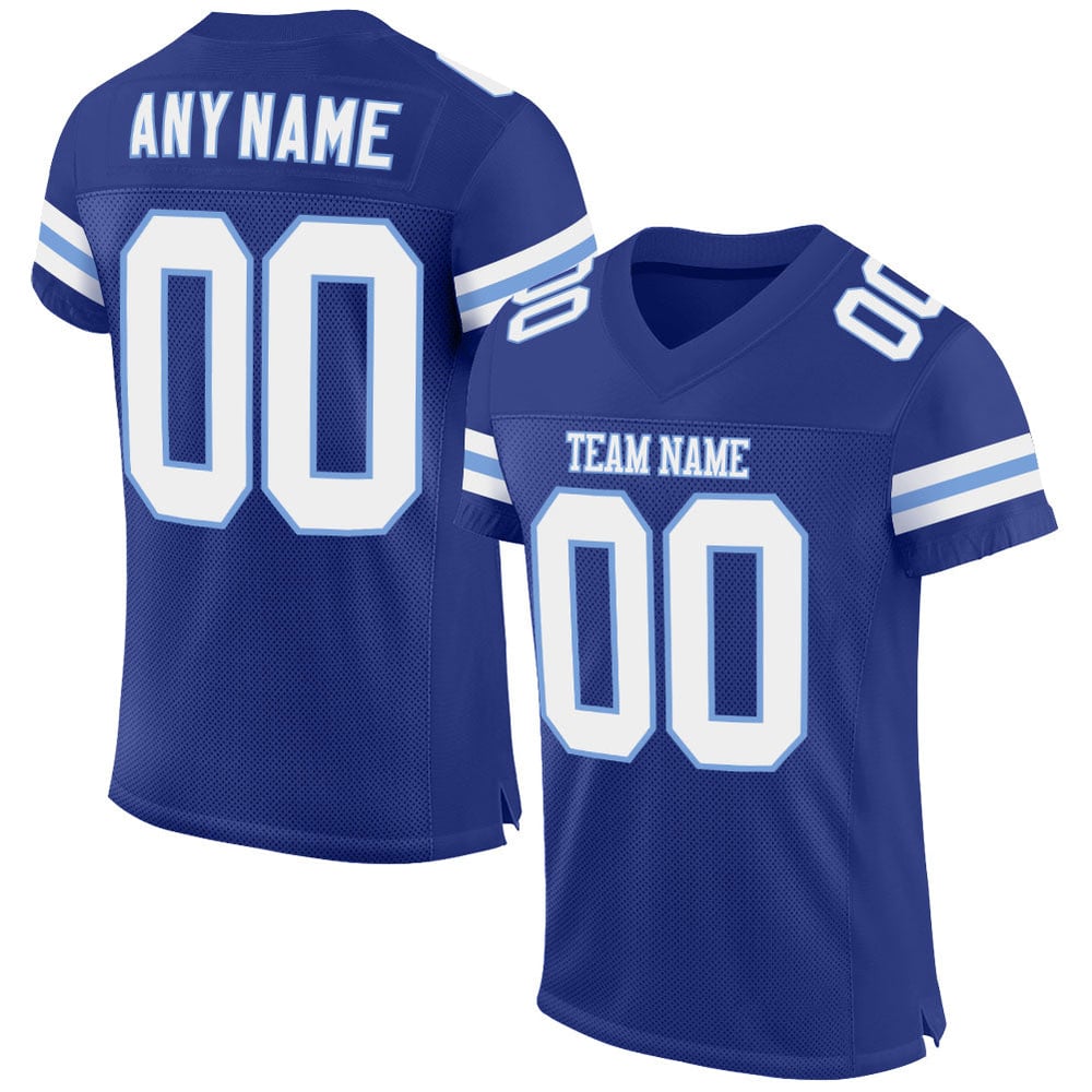 Royal Authentic Custom Football White-Light Jersey Mesh Blue