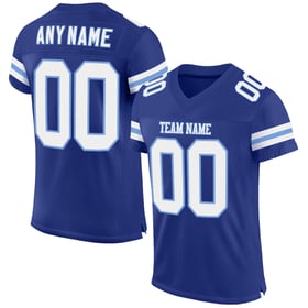 Royal Authentic Custom Football White-Light Jersey Mesh Blue
