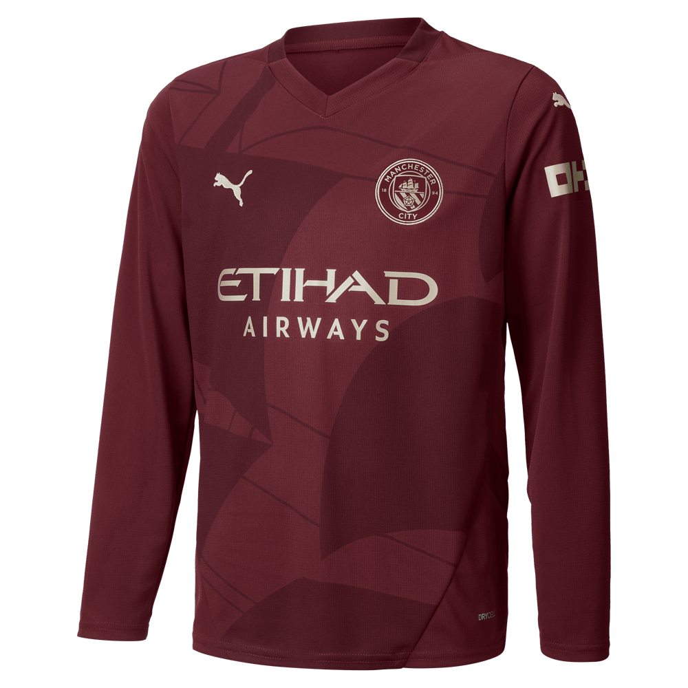 Kinder Manchester City 2024/25 Drittes Trikot mit langen Ärmeln