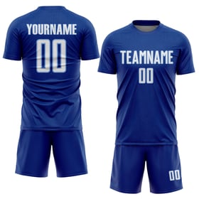 Maglia da calcio personalizzata con stampa sublimatica a forma di luce bianca, blu, geometrica sportiva