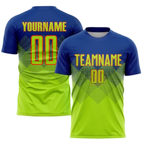 Sublimation Green-Orange Jersey Neon Custom Royal Uniform Soccer