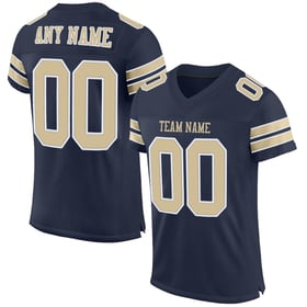 Custom Jersey Football Gold-White Mesh Navy Vegas Authentic