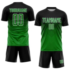 Soccer Grass Jersey Uniform Sublimation Black Green-White Custom