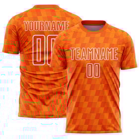 Camiseta de fútbol personalizada Bay Line Sublimación Naranja Uniforme Naranja-Blanco