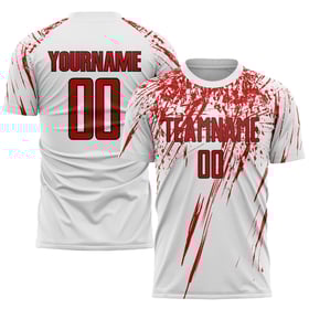 White Red-Black Jersey Uniform Sublimation Soccer Custom