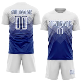 Uniform Jersey Soccer Royal Custom White Sublimation