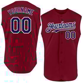 Navy-White Authentic Crimson Sleeveless Custom Baseball Jersey