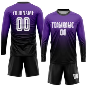 Sublimation Jersey Uniform Purple Fade White-Black Soccer Custom Fashion