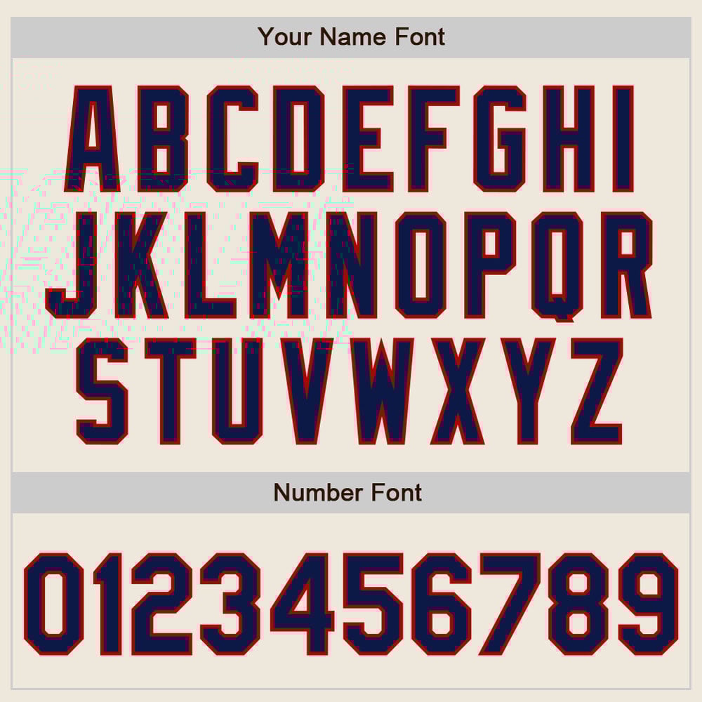 Camiseta de béisbol azul marino-roja auténtica con rayas color crema personalizada