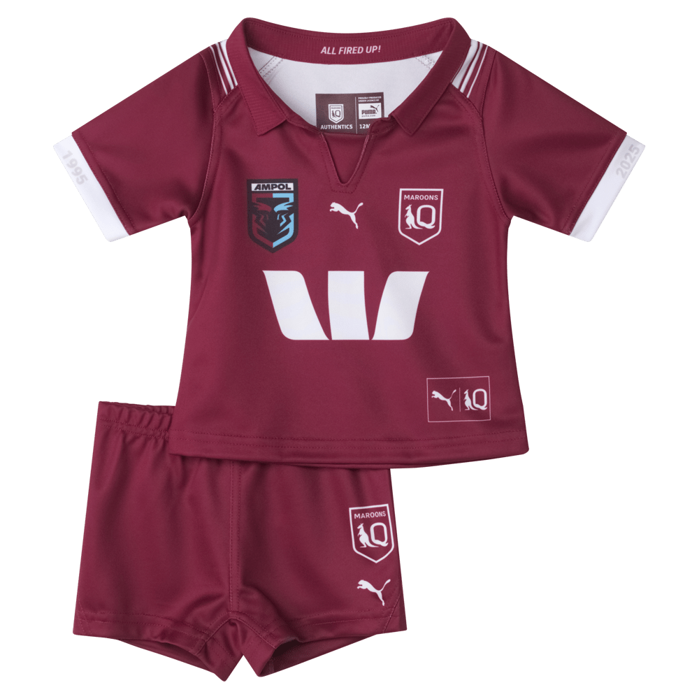 Kid's QLD Maroons 2025 Home Kit