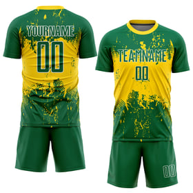 Jersey Green Green-Gold Custom Uniform Soccer Sublimation
