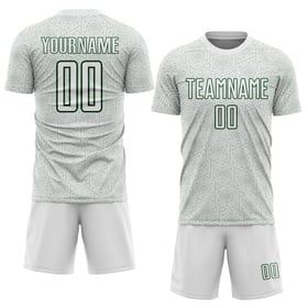 Maglia da calcio personalizzata con forma geometrica, uniforme sportiva verde, bianca