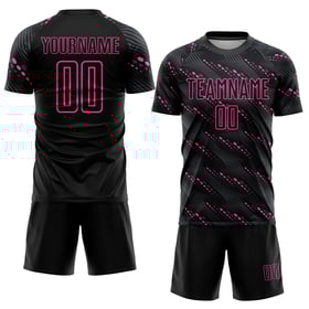 Camiseta personalizada de fútbol, uniforme de sublimación, rosa y negro