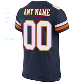 Jersey White-Orange Football Mesh Authentic Navy Custom