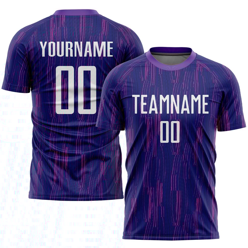 Uniform Jersey Purple Soccer White Sublimation Custom