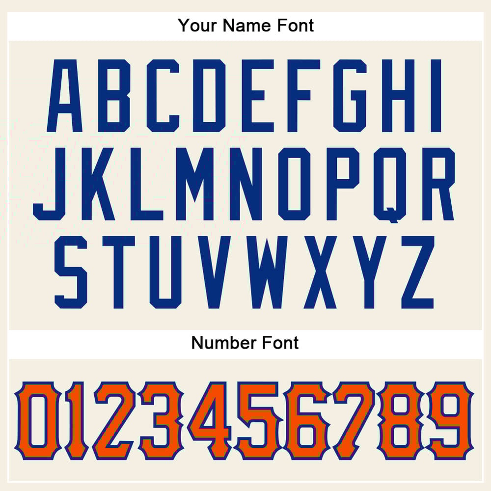 Baseball Cream Orange-Royal Authentic Sleeveless Jersey Custom