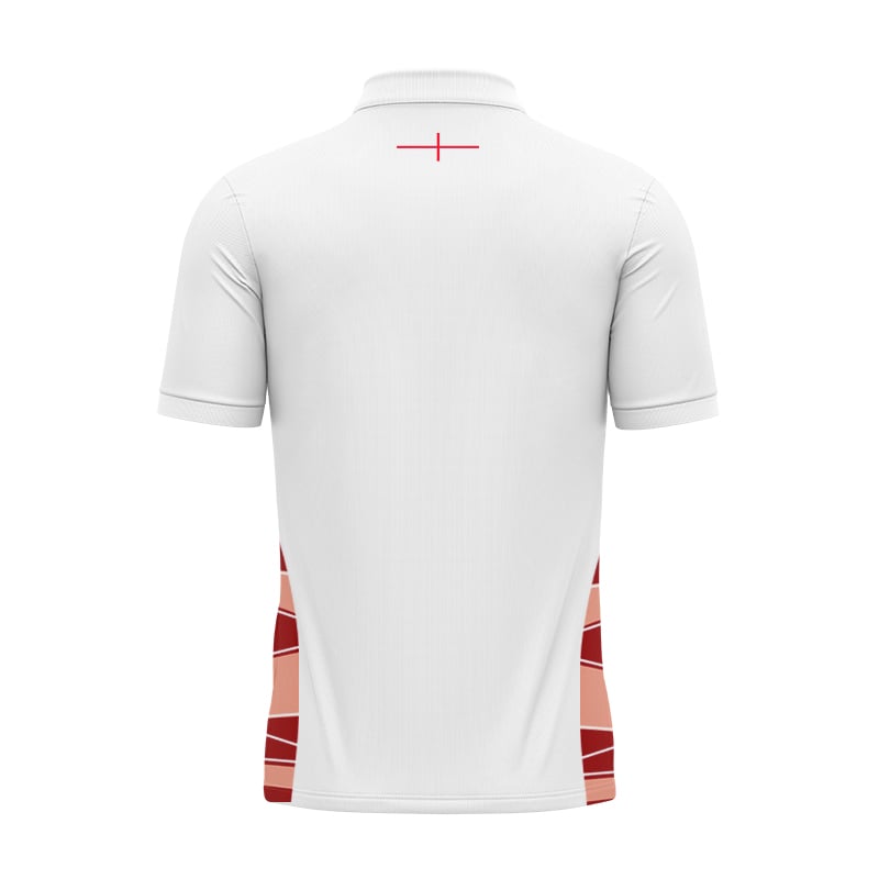 Men's England Rugby 2024/25 Third Warm Up Polo Shirt - White