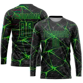 Uniform Soccer Black Neon Jersey Custom Green Sublimation