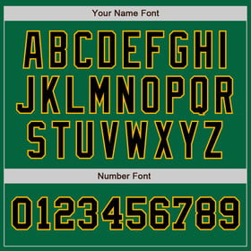 Jersey Kelly auténtico de béisbol verde personalizado en dos tonos negro y dorado