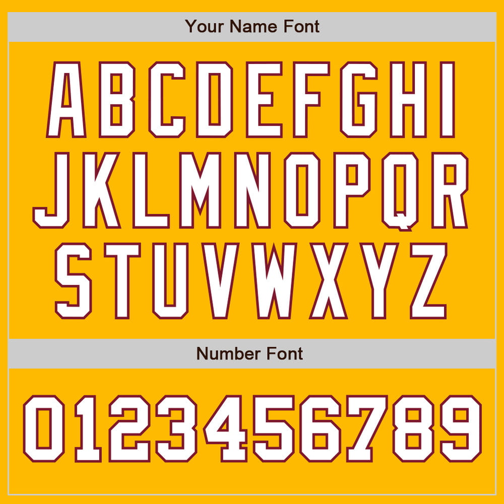 Camiseta de béisbol auténtica personalizada en blanco y dorado carmesí.