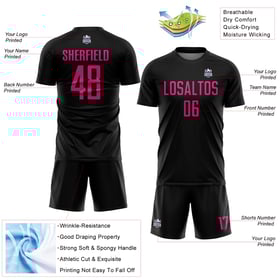 Black Jersey Sublimation Pink Custom Hot Soccer Uniform