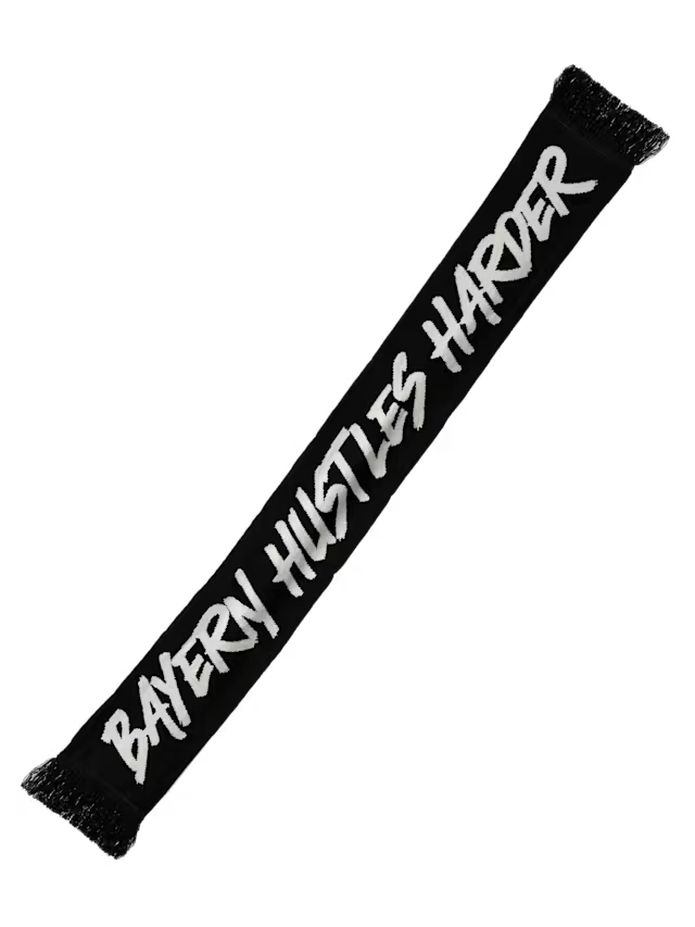 Bayern Munich Knitted Hustles Harder Scarf - Black